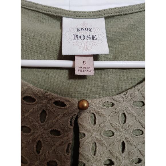 Womens Knox Rose Eyelet Sleeveless Top sz S - Picture 2 of 3